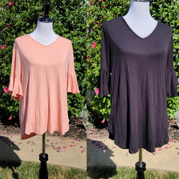 New LG Peach Bell Sleeve Top - Picture 8 of 8